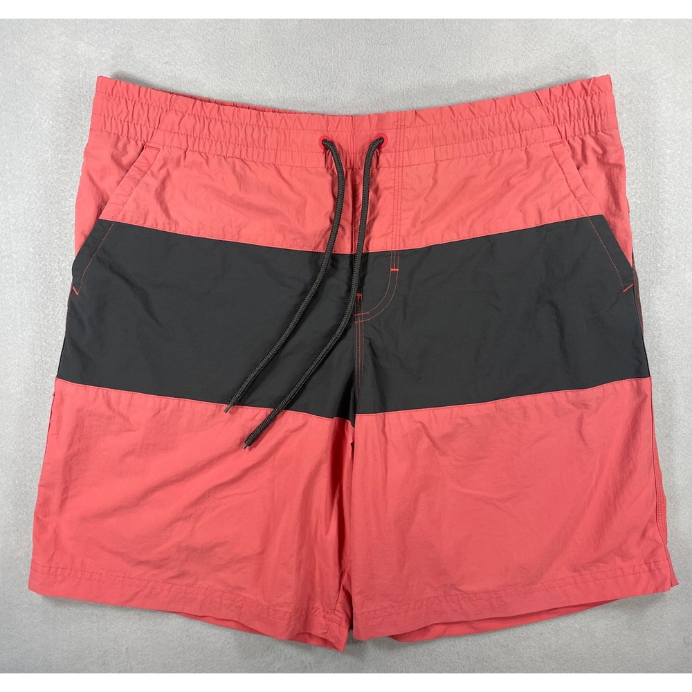 Columbia Mens Swim Shorts Omni-Shield Colorblock Pink Grey Nylon Medium